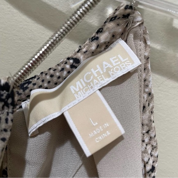 Michael Michael Kors Pleated Snake Print Georgette Halter Dress Size Large - Picture 11 of 11